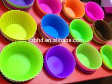Wholesale Food Grade Reusable Round Shape Silicone Cupcake Mold for Cake Decoration
