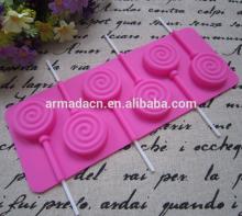 FDA/LFGB approved food grade round shape silicone candy lollipop mold