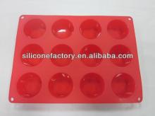 Big Size Red 12 Holes Microwave Silicone Muffin Mould For Cake Decorating