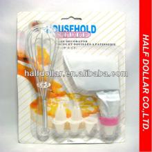 Kitchen Tools -6pcs Nozzle Cake Decorating Syringe Set with Ice Bag&whisk For One Dollar Item