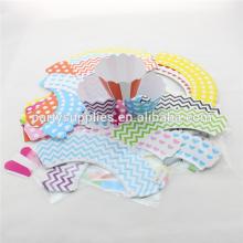 Party Supplies Striped Chevron Polka dot Heart Cupcake Wrappers for Cake Decoration