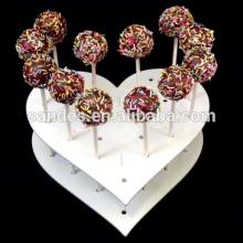 Unique Pure White Heart Shape Acrylic Lollipop Rack