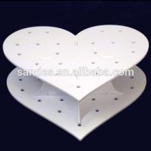 Stylish Double Heart Shape White Acrylic Lollipop Rack