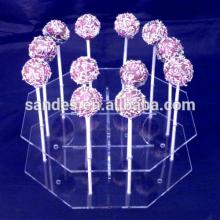 Attractive Hexagon Design Clear Acrylic Lollipop Display Rack