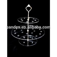 2 Tiers Round Acrylic Lollipop Display Rack with Metal Pillar