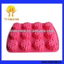 Stylish 12-cup snow shape 3d silicone cake decorating molds
