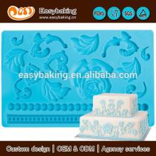 Wholesale  custom  3D baroque Gum Paste and fondant mold for  cake  decorating