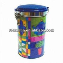  Coffee   Tin   Box  with Airproof Lid Food-grade  Tin plate with CMYK Prin tin g