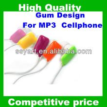 New arrival Fashionable chewing gum design strong bass gift in- ear  MP3 HD sound headphones  ear bud ea