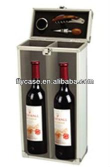 newest! Aluminum wine case with carrying wine holder white or red wine box in fashion design2013