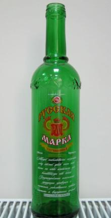 glass bottle decorated "RUSSIAN MARKA"