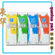 3-layer flexo printing aseptic gable top carton for uht milk  filling 