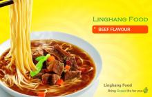 Halal beef flavor instant noodle with carton box from Linghang food