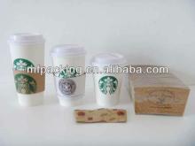 12 /16/20 OZ Starbucks Disposable Coffee Paper Cup with Lid and Sleeve
