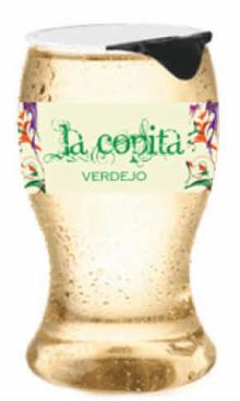 La Copita, verdejo, white wine in a PET glass
