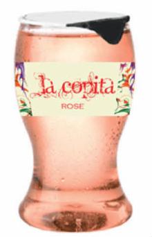 La Copita, bobal, rose wine in a PET glass,