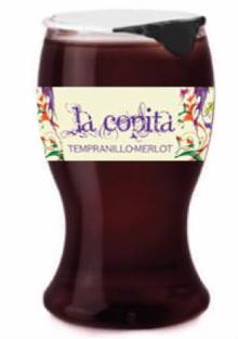 Quart Vin Glass, La Copita, Tempranillo Merlot, wine in a PET glass
