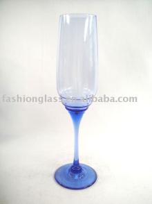 blue colored champagne glass