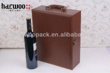 New Design 4 Bottles Brown Leather Red Wine Case in 2014