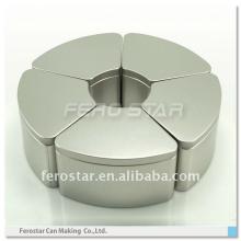 Special shaped,  Fan  shaped tea tin box from China