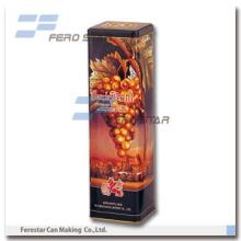 Red wine bottle packaging tin box