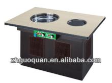 Rice white Wooden table Smokeless barbecue bbq grill
