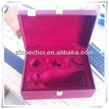 shandong leather red wine packaging with professional logo design