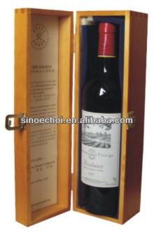 Promotional package for red wine, pine/paulownia wood, custom logo design
