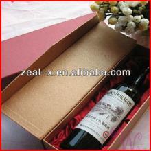 Fascinating Design Rigid  Cardboard  Red  Wine  Box With Frabic Inner Tray