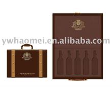 leather red wine case