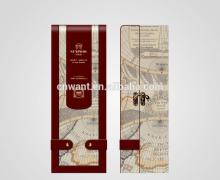 2014 Wine gift box , hot sale world map wooden pu leather wine box