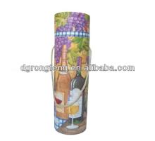 glossy champagne single bottle  red   fabric  rigid wine box