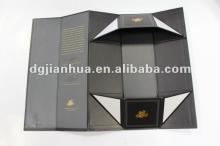 2014 high quality eco-friendly folding red wine  box  with  magnet  closure