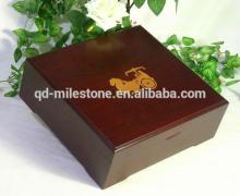 elegant wooden gift box for red wine or tea