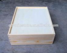 rectangle unfinished  wooden  gift  box  for red wine or  tea 