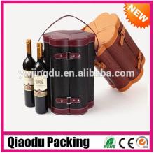 2014 hot selling popular six bottle leather wooden wine box