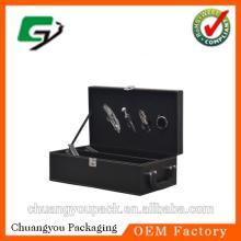 Portable PU Leather Wine Box,Leather Wine Carrier,Red Wine Box