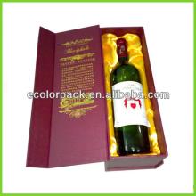 nice fashion printed red wine paper packaging box with hot stamping