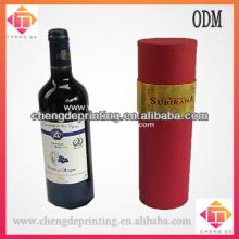 high quality  round  kraft paper red wine box