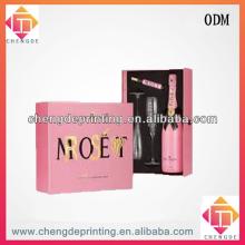 beautiful high quality paper red wine and  glass   packaging  box