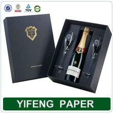 Paper Packaging Champagne  Bottle  Gift Box With Flutes