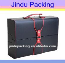 newest style leather champagne packing case for double bottles
