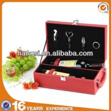Leather beverage packing  box , red wine package,  luxury   gift   box   packaging 