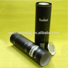 Paper tube  design  for red wine  packaging , single one  bottle 