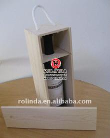 One Bottle Champagne Wooden Wine Box with Shelf