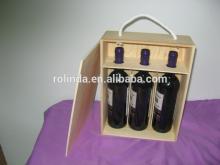Wooden Champagne box for three bottle wooden wine gift box
