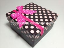 Pink Polka Dot Gift  Box es with Ribbon for gift  box es, Jewelry  & Candy  box 