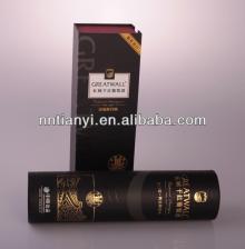 2014 new design paper tube red wine packaging