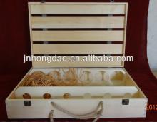 Wooden wine box,Wholesale wooden wine box,Red wine wooden boxes,For single with handle champagne woo