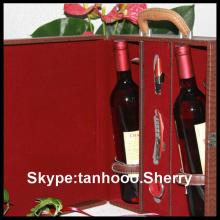 PU leather wine shipping boxes ,red wine box ,wood wine box made in China